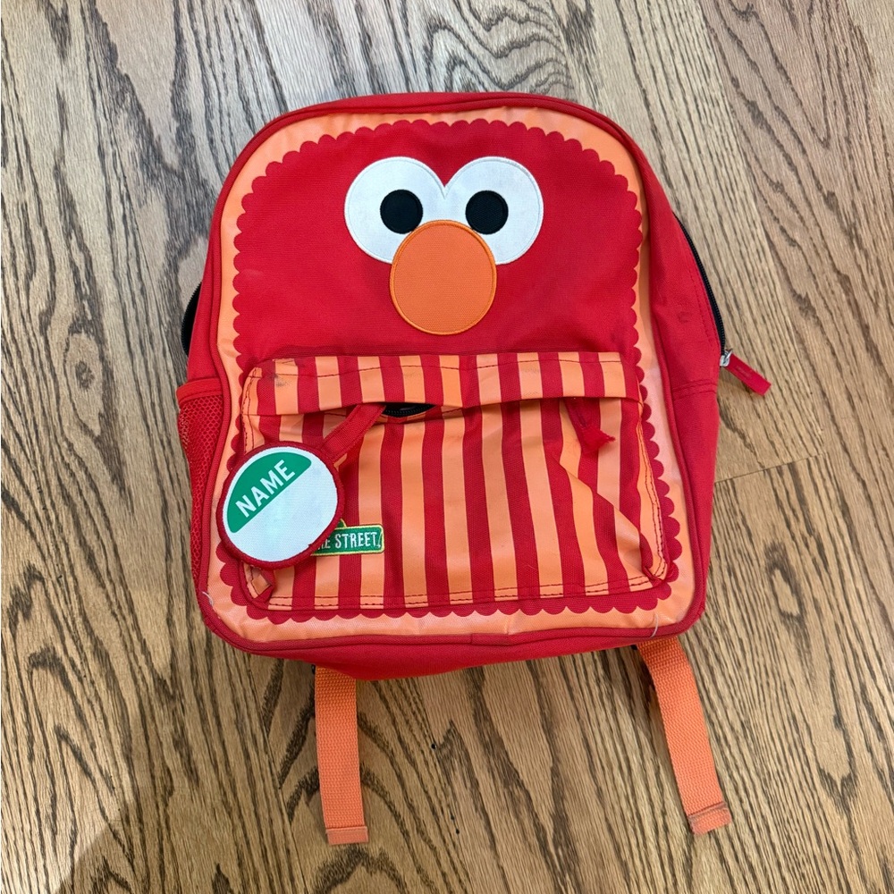 Land of nod toddler Red and Orange Elmo Backpack